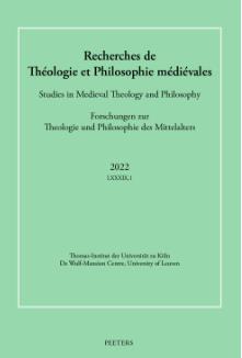 Recherches De Theologie Et Philosophie Medievales