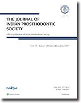 Journal Of Indian Prosthodontic Society