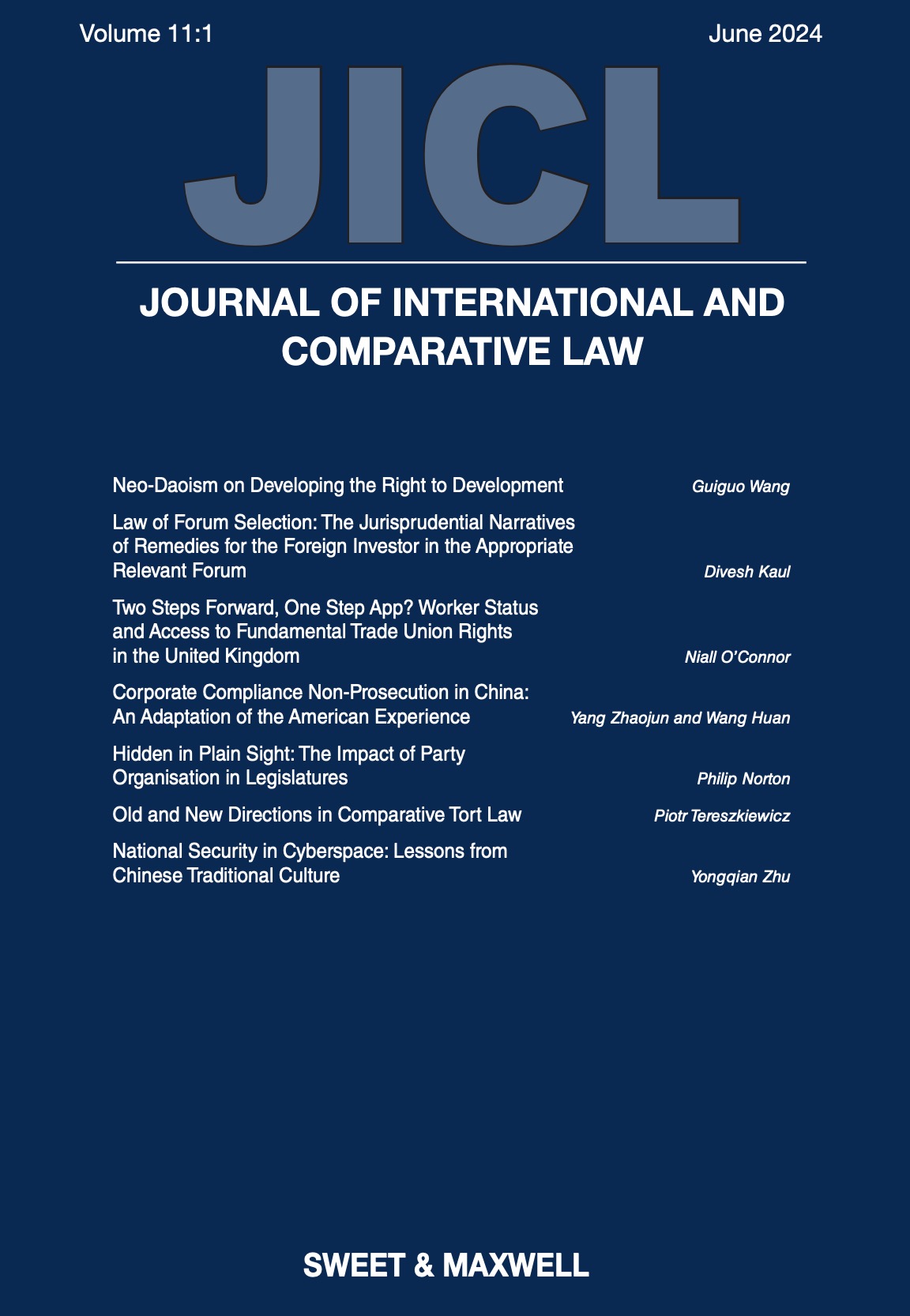 Journal Of International And Comparative Law