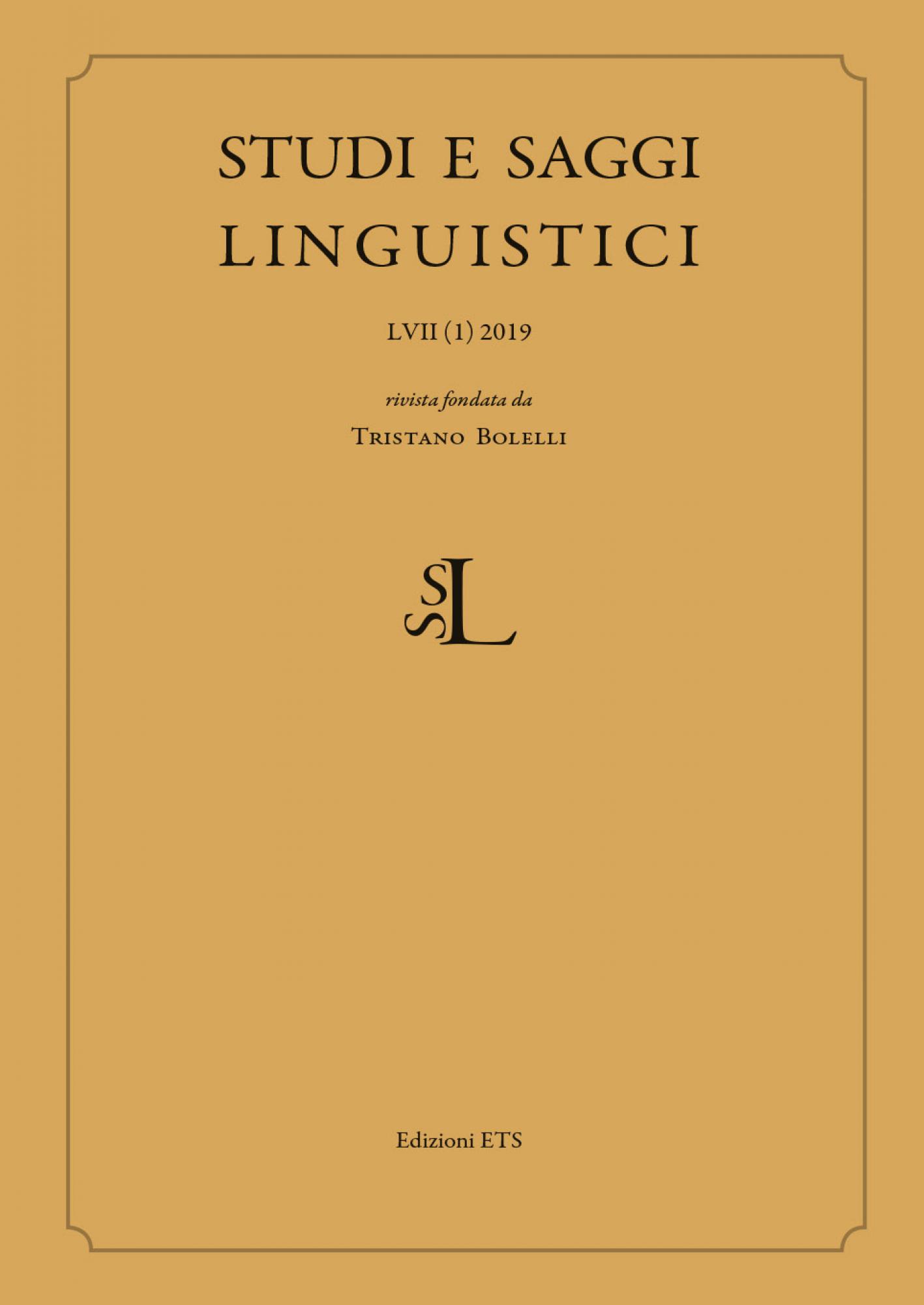 Studi E Saggi Linguistici